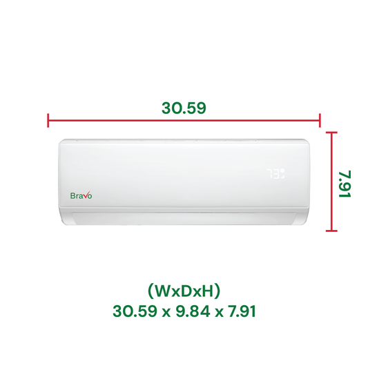Bravo Roma Single Zone Wall Mount, 12,000 BTU (1 Ton) Mini Split AC and Heat Pump R32 115V