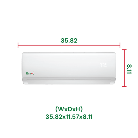 Bravo Roma Single Zone Wall Mount, 18,000 BTU (1.5 Ton) Mini Split AC and Heat Pump R32
