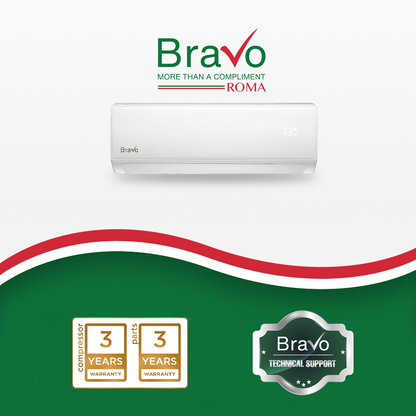 Bravo Roma Single Zone Wall Mount, 24,000 BTU (2 Ton) Mini Split AC and Heat Pump R32