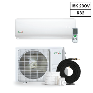 Bravo Roma Single Zone Wall Mount, 18,000 BTU (1.5 Ton) Mini Split AC and Heat Pump R32