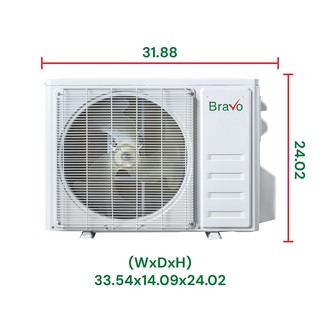 Bravo Roma Single Zone Wall Mount, 18,000 BTU (1.5 Ton) Mini Split AC and Heat Pump R32