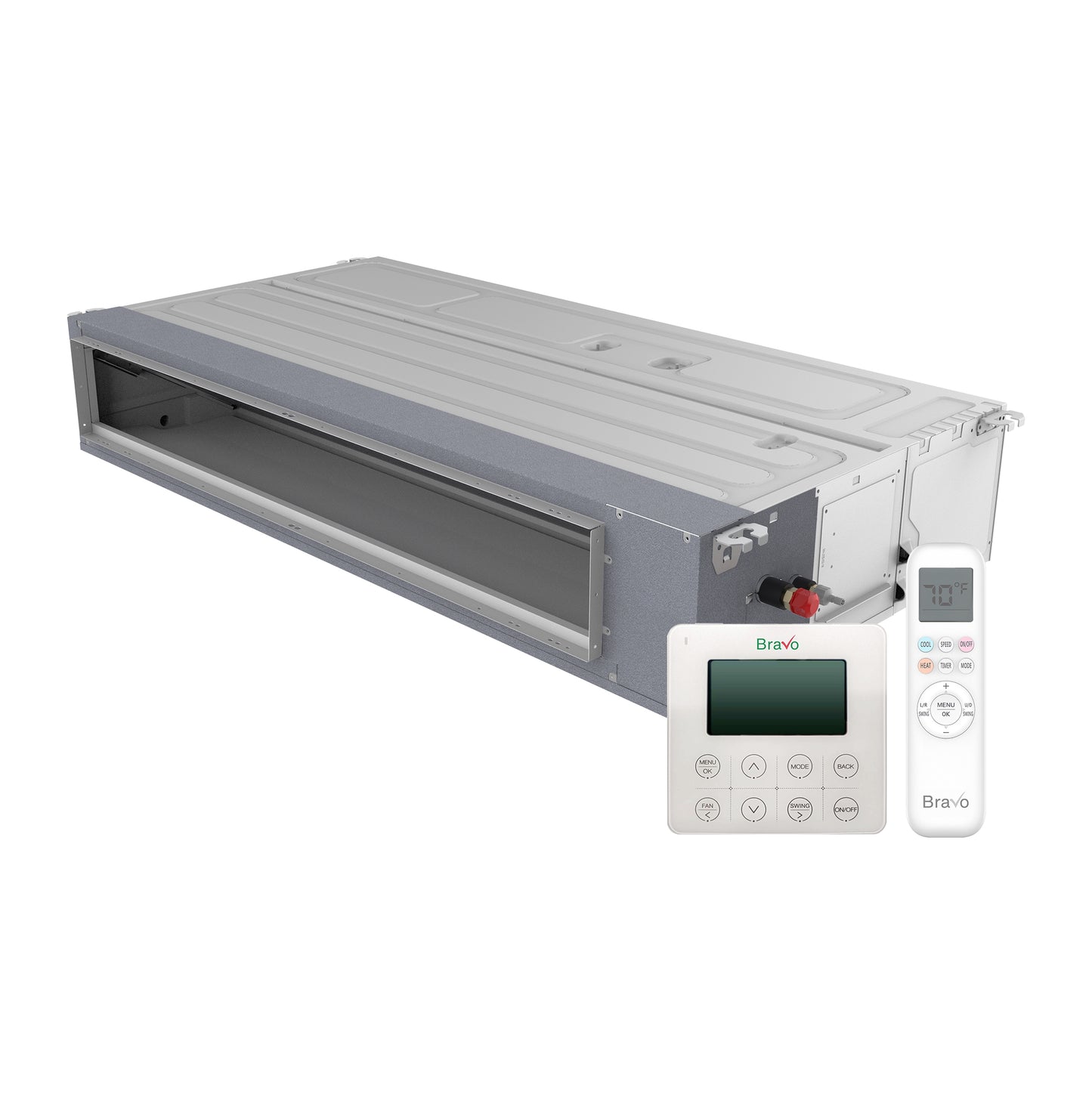 Bravo Milano Series 4-Zone Ducted Mini Split AC & Heat Pump -- 42000 BTU (3.5 Ton), Slim Duct Units (9K+9K+9K+24K) BTU, Inverter Technology, 230V, Heating & Cooling